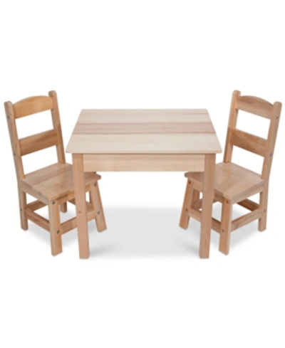 Melissa & Doug Wooden Table And Chairs Set - Ages 3-8 In Brown