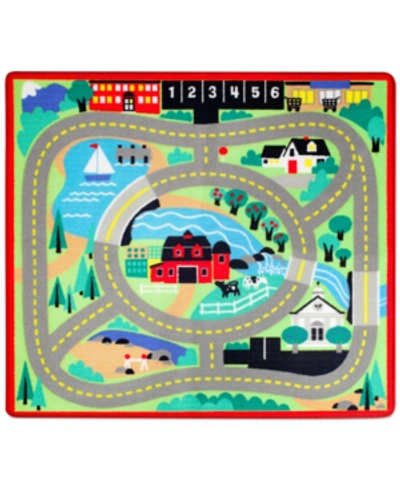 Melissa & Doug Kids' Round The Town Road Rug Playmat In Green