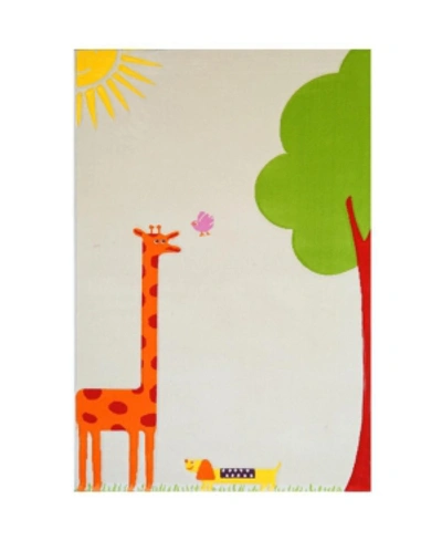 Ivi Giraffe Cream Soft Nursery Rug With A Playful Design - 59"l X 39"w Playmat