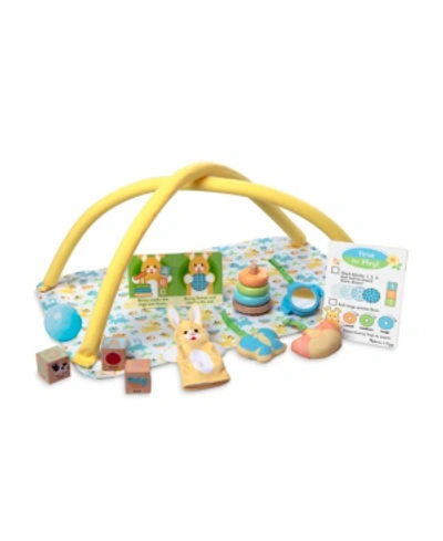 Melissa & Doug Melissa Doug Mine To Love Toy Time Play Set For Dolls With Activity Gym, Stacker, Blocks, More 16 Pc In Yellow