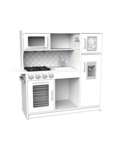 Melissa & Doug Melissa Doug Wooden Chef's Pretend Play Toy Kitchen With "ice" Cube Dispenser Â Cloud White In No Color