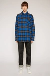 ACNE STUDIOS Face patch flannel overshirt Ink blue