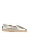 Saint Laurent Monogram Metallic Leather Espadrilles In Gold