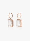 Shay 18kt Rose Gold Portrait White Topaz Earrings In Rose Gold