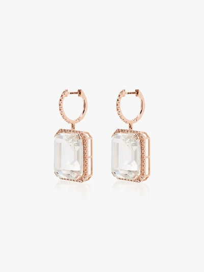 SHAY 18K ROSE GOLD PORTRAIT WHITE TOPAZ EARRINGS,SE46RG1813951482