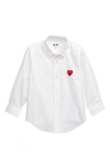 Comme Des Garçons Heart Applique Dress Shirt In White