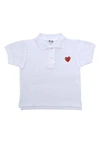 Comme Des Garçons Boys White Kids Heart Logo-embroidered Cotton Polo Shirt 2-6 Years 6 Years In White