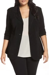 Vikki Vi One-button Stretch Knit Blazer In Black