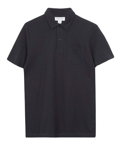 Sunspel Riviera Mesh Polo-shirt In Navy