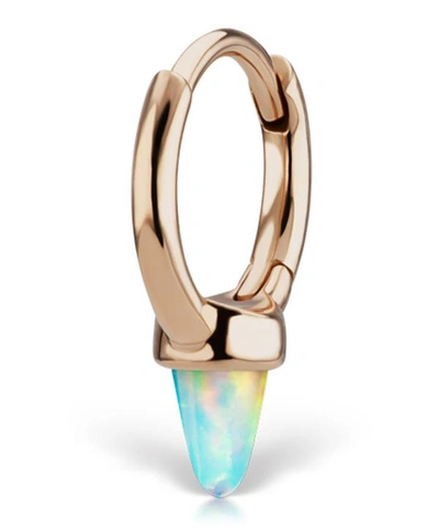 Maria Tash 6.5mm Single Short Opal Spike Non-rotating Hoop Earring In Rose Gold