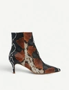 LK BENNETT Tamara snakeskin-embossed leather ankle boots