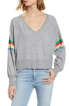 CUPCAKES AND CASHMERE HAZEL RAINBOW STRIPE SWEATER,CK106747