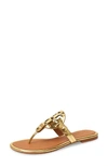 Tory Burch Miller Flip Flop In Gold / Tan