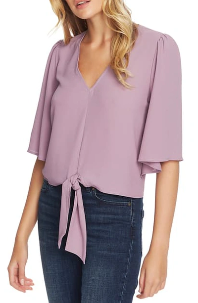1.state Tie Front Blouse In Dusty Lavender