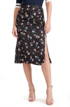 VERONICA BEARD VANITY RUCHED FLORAL PRINT SILK BLEND SKIRT,2003JQ0143238