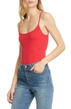 Free People Basique Strappy Sleeveless Bodysuit In Red