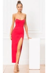 Superdown Ryleigh Strapless Maxi Dress In Red