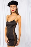 Superdown Rue Lace Insert Mini Dress In Black