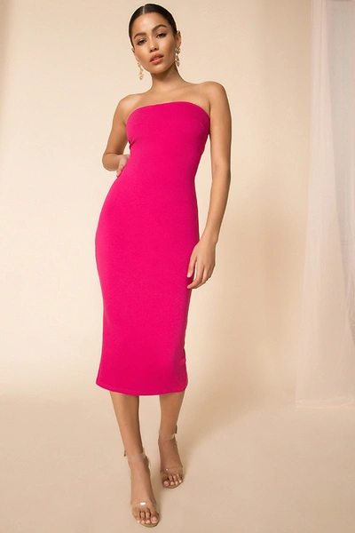 Superdown Lilian Strapless Dress In Hot Pink