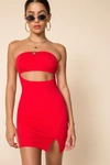 SUPERDOWN REYNA STRAPLESS CUTOUT DRESS