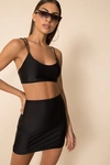 Superdown Janelle Asymmetrical Skirt Set In Black