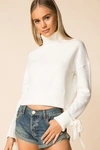 SUPERDOWN NADINE TIE SLEEVE TURTLENECK SWEATER