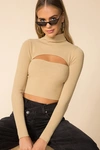Superdown Tasha Cut Out Sweater In Toast