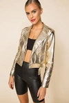 Superdown Aurelia Moto Jacket In Gold
