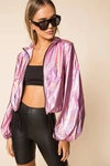 Superdown Jamey Zip Front Jacket In Pink