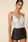 Superdown Kayla Cami Top In White Metallic