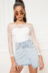 Superdown Rivka Off Shoulder Bodysuit In Ivory