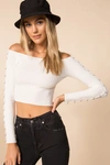 Superdown Tamina Off Shoulder Top In Ivory