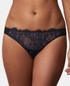 Skarlett Blue Entice Lace Front Thong 2-pack In Black/night