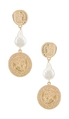 AMBER SCEATS PEARL COIN EARRING,AMBE-WL175