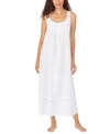 Eileen West Cotton Dobby Striped Ballet Nightgown In White