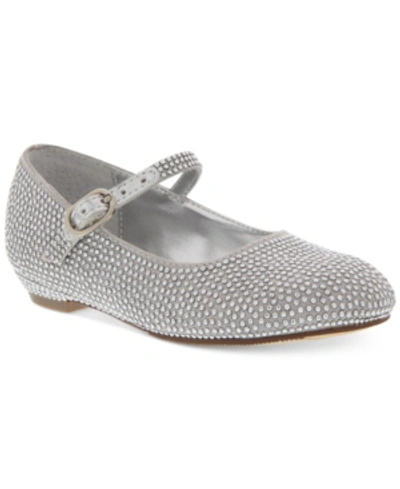 Nina Babies' Zellia-t Toddler Girls Maryjane In Silver-tone Satin