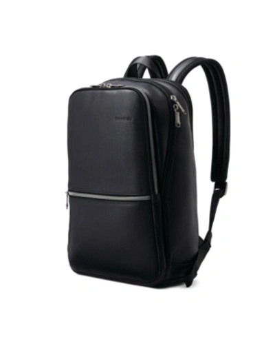 Samsonite Classic Leather Slim Backpack In Black