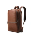 Samsonite Classic Leather Slim Backpack In Cognac
