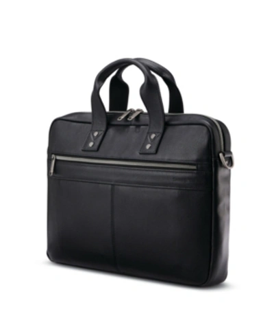 Samsonite Classic Leather Slim Brief In Black