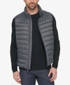 Tommy Hilfiger Packable Faux Down Vest In Charcoal