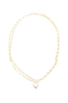 TIMELESS PEARLY DOUBLE CHAIN HEART NECKLACE,11383160