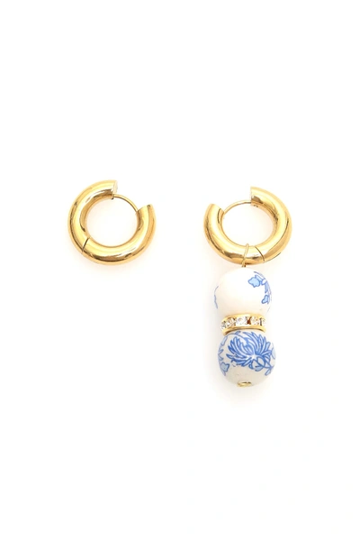 Timeless Pearly Single Pendant Earrings In Gold,white,blue