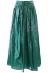 Sies Marjan Amalia Belted Coated-jersey Maxi Skirt In Emerald (green)