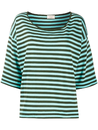 Altea Oversized Striped T-shirt In Green