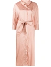 Altea Belted Shirt Dress In Pink