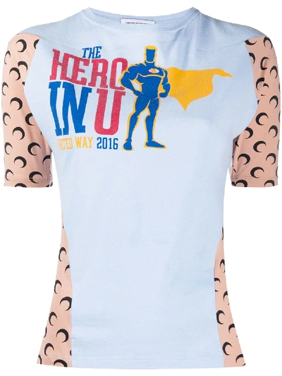 Marine Serre Hero In U T-shirt In Blue