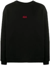 424 Logo-embroidered Cotton Sweatshirt In Black