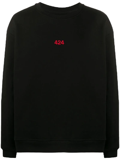 424 Logo-embroidered Cotton Sweatshirt In Black