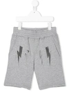 NEIL BARRETT BOLT PRINT JOGGING SHORTS