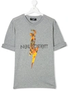 Neil Barrett Teen Fire Thunderbolt T-shirt In Grey
